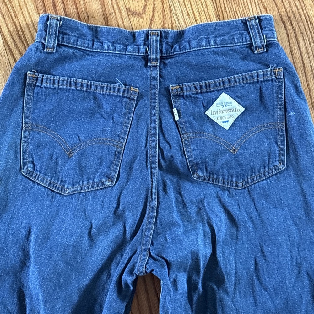 Vintage 60's 70s Levis For Me Jeans Womens 26x31 White Tab Scoville Zip Blue